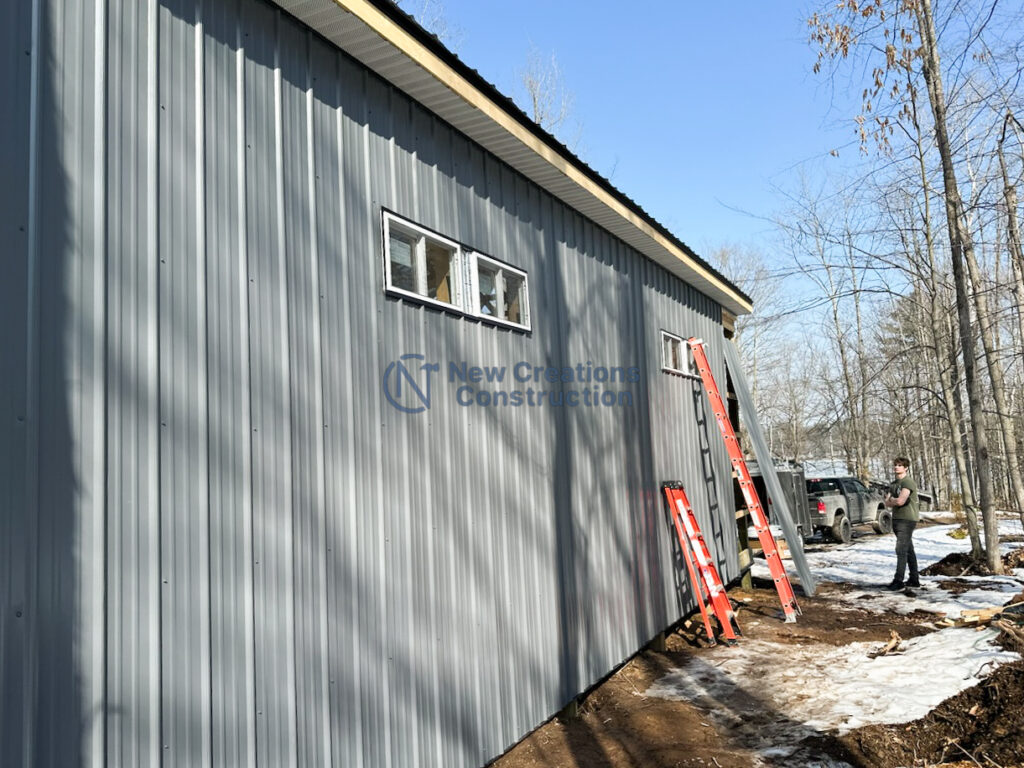 Metal Siding on Pole Barn